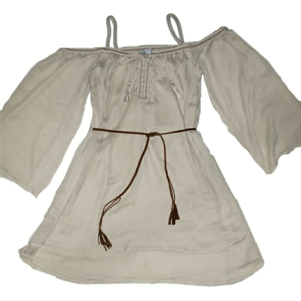 Boho style cold shoulder dress